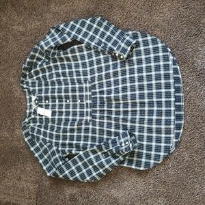 LOFT Blue and White Plaid Tunic Top. NWT
